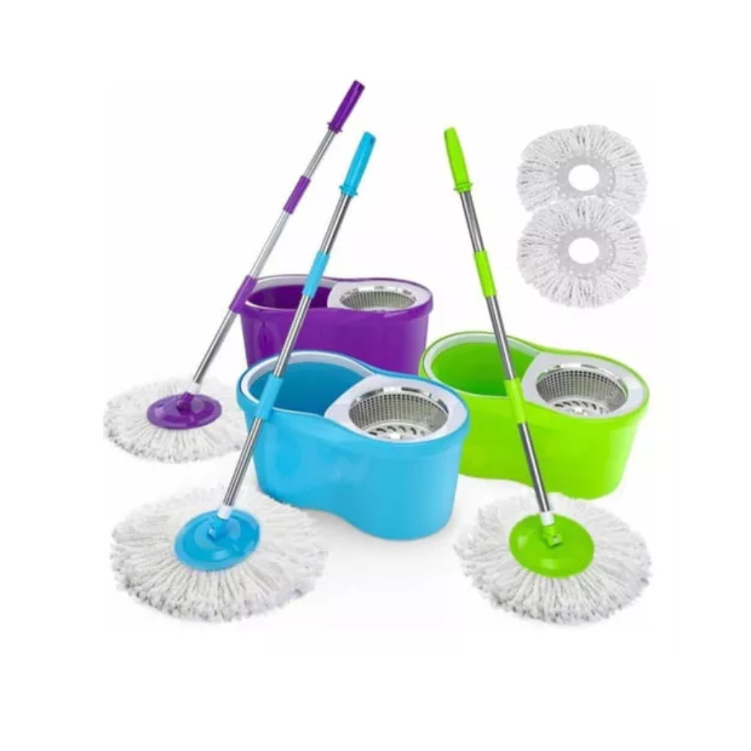 Trapeador Giratorio 360° con Balde – Limpia sin agacharte ni ensuciarte las manos