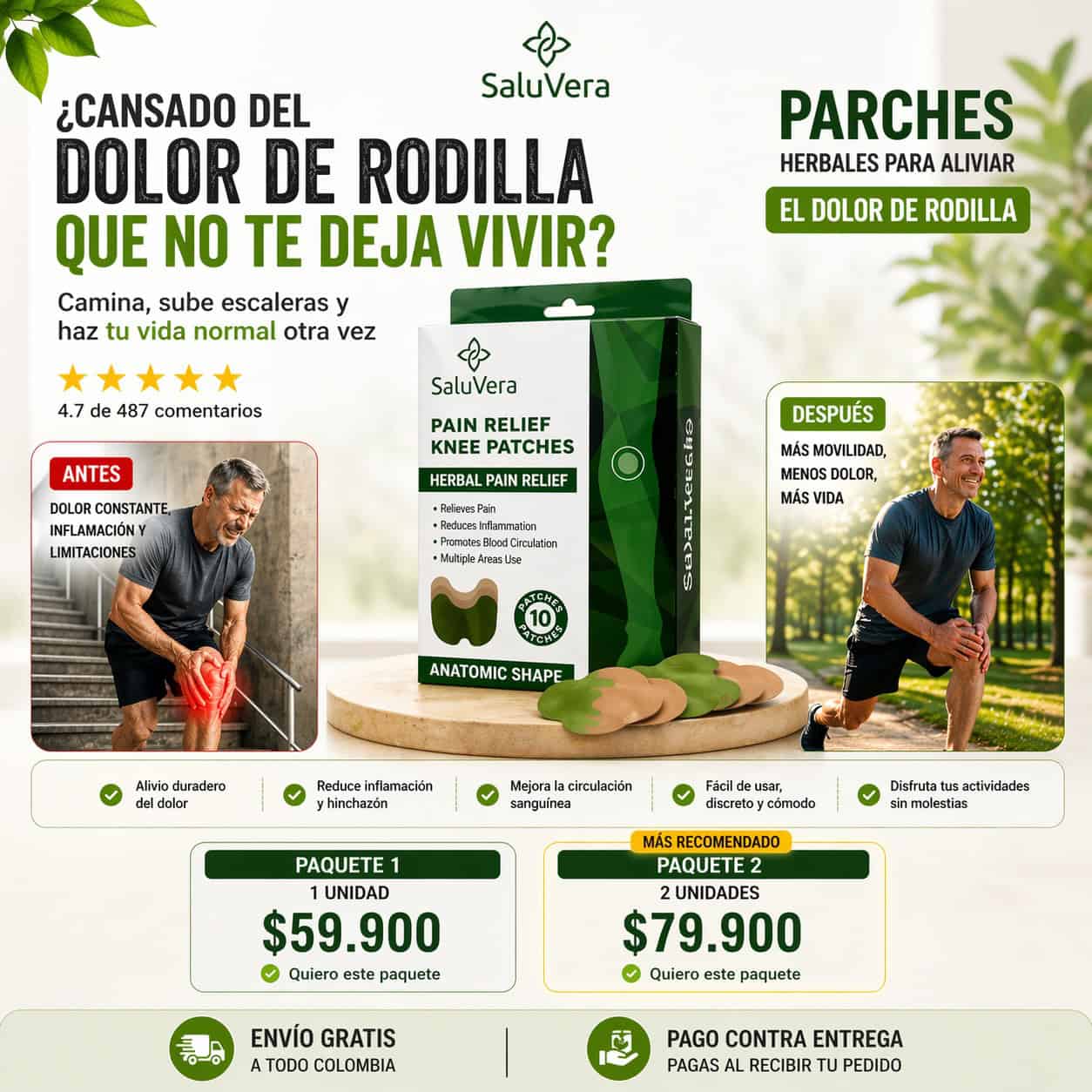 Parches para Dolor de Rodilla | SaluVera