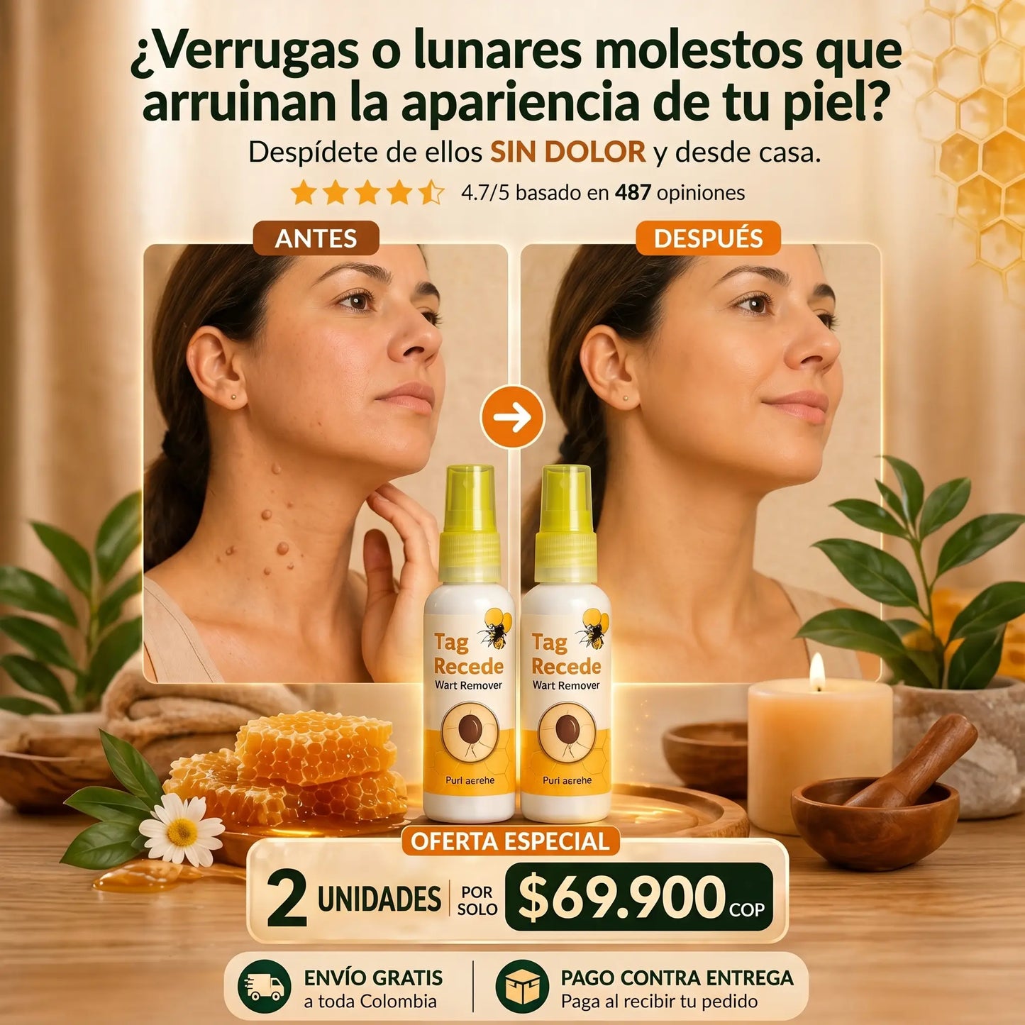Spray Anti-Verrugas Veneno de Abeja - 2x1