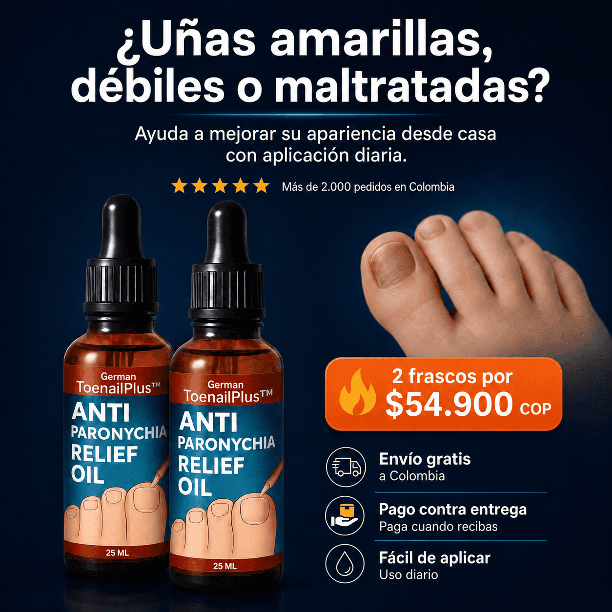 Tratamiento Anti Hongos x 2 Frascos🦶