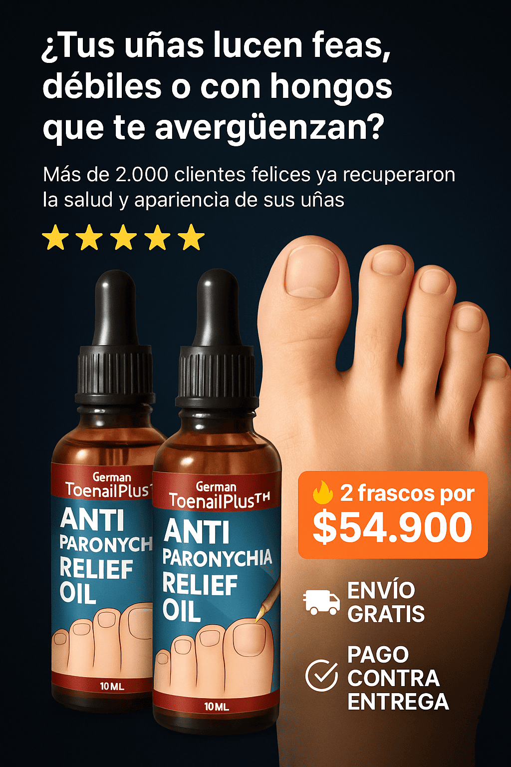 Tratamiento Anti Hongos x 2 Frascos🦶